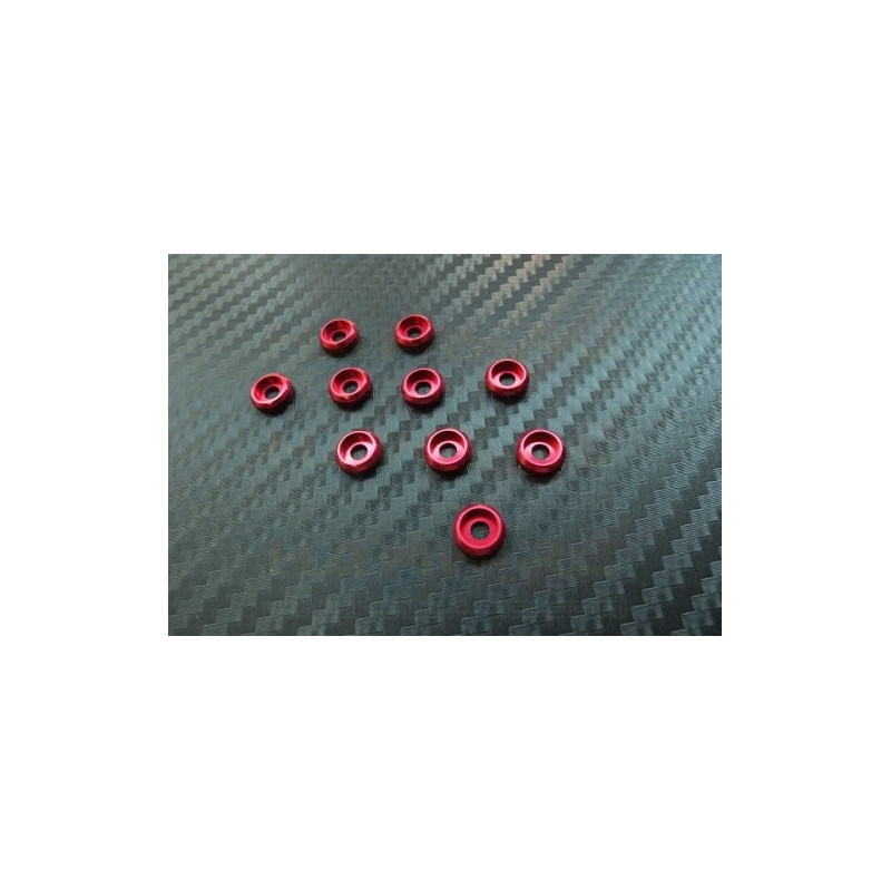 Alu Unterlegescheibe 2,5mm rot 10 Stück