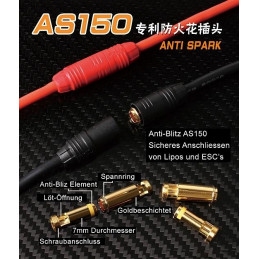 7 mm Anti-Blitz Goldsteckersystem AS150 - 150A - 2er Set