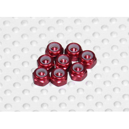 Rot eloxiert Aluminium M2 Stopmuttern (8 Stück)