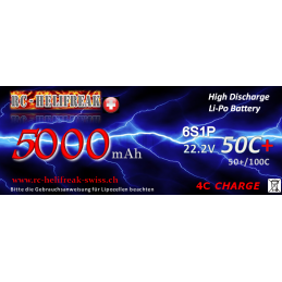 RC-HELIFREAK-LIPO 5000mAh 6S 50C+