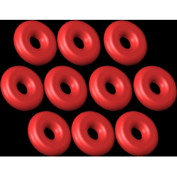 130 X - O-Ring ID 1.5 - W 1.25 Silicon Red - 10 pcs