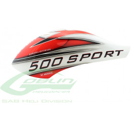 Airbrush Haube WEISS / ROT - GOBLIN 500 Sport