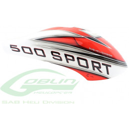 Airbrush Haube WEISS / ROT - GOBLIN 500 Sport