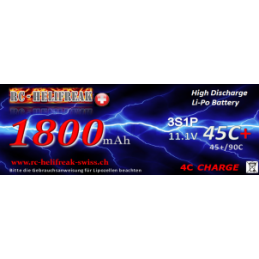 RC-HELIFREAK-LIPO 1800mAh 3S 45C+