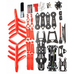 KingKong RACE 230 230mm Carbon Frame with PDB 4 Pair 5045 3-blade Propeller for FPV Racing Red