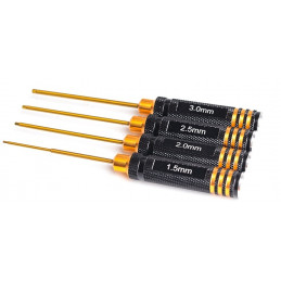 HSS mit Titanüberzug Sechskantschl. Set 1.5/2.0/2.5/3.0 (Schwarz / Gold)