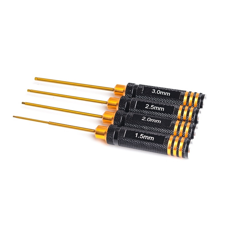 HSS mit Titanüberzug Sechskantschl. Set 1.5/2.0/2.5/3.0 (Schwarz / Gold)