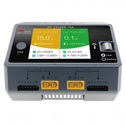D6 Dual Smart Ladegerät DC 2x 325W für Lipo LiIon NiMH Akku mit iPhone Samsung Wireless Charging