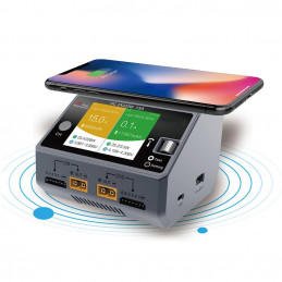 D6 Dual Smart Ladegerät DC 2x 325W für Lipo LiIon NiMH Akku mit iPhone Samsung Wireless Charging