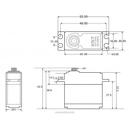 KST BLS815 V2.0 HV Brushless-Servo 20mm 20.0kg